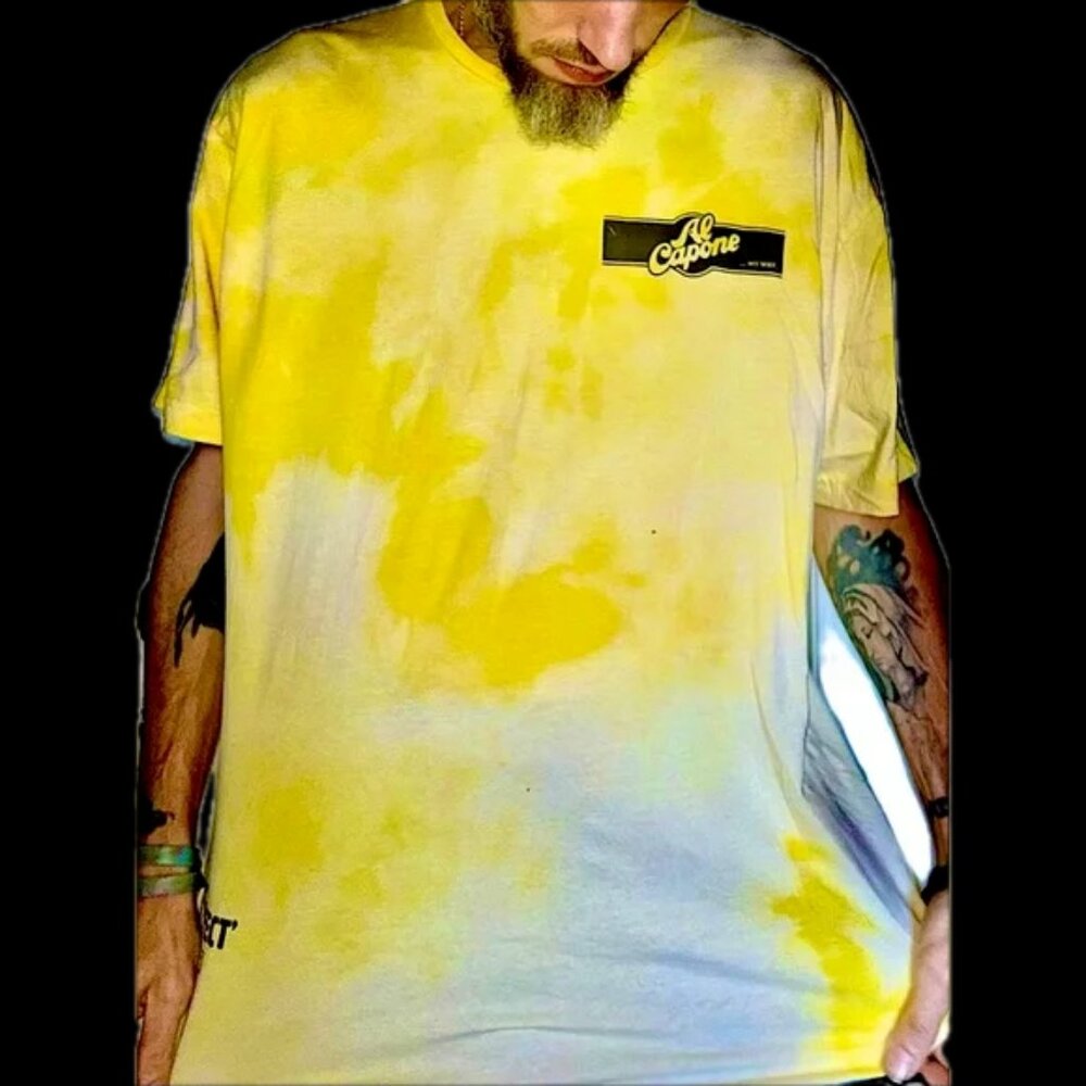 Al Capone Rare FERRARI YELLOW BLACK PRINT AMERICAN APPAREL JAPANESE KNIT MO…